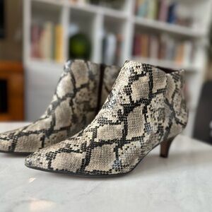 Clarks Snakeskin Pattern Ankle Booties